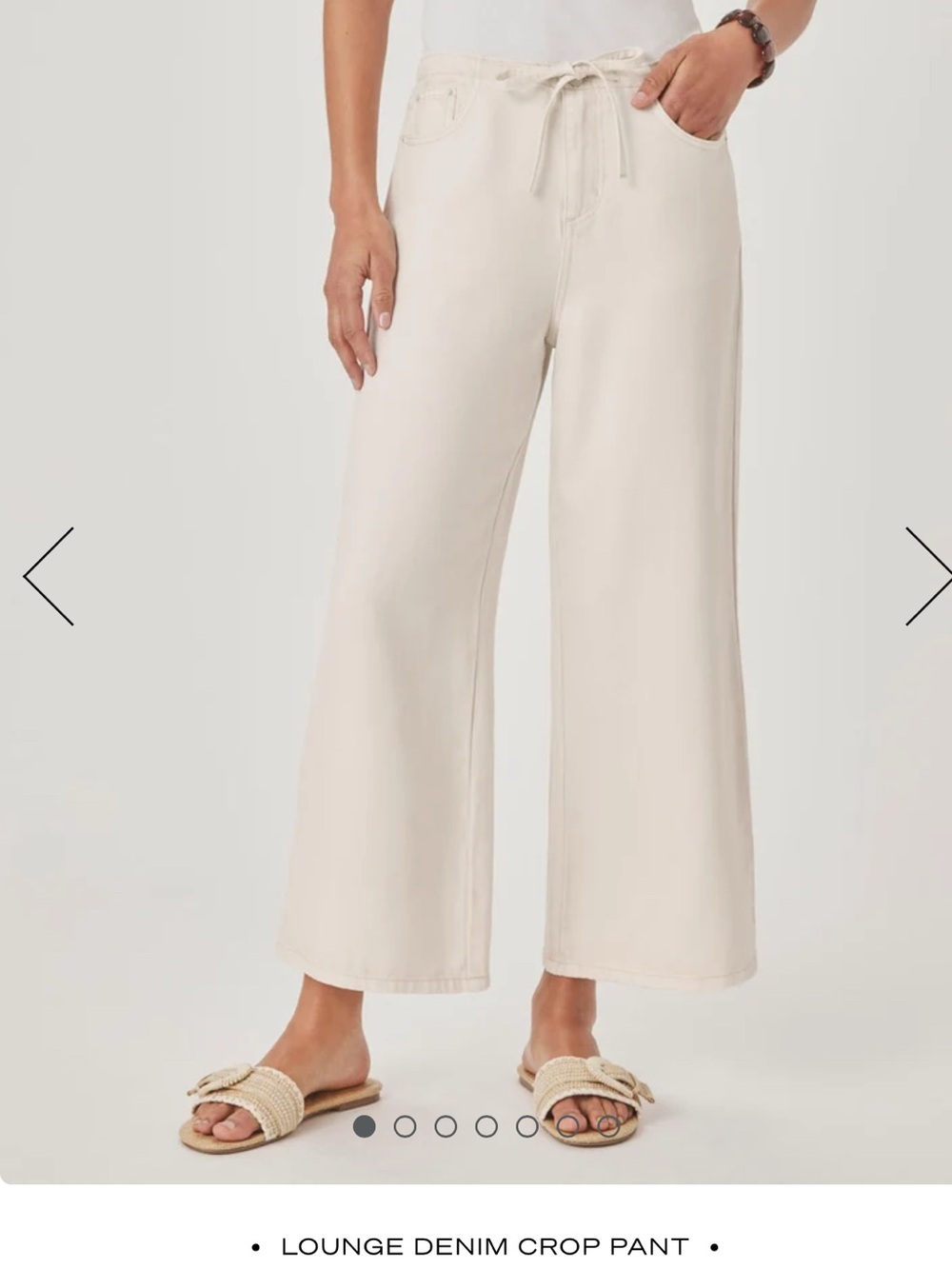 Splendid Lounge Denim Crop Pant - Size XL Moonstone/Cream